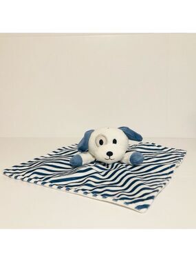Chikitoe Dollar Store Puppy Dog Lovey Blue White Striped Baby Cuddle Toy